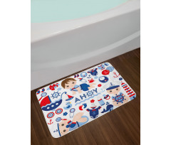 Sailor Babies Clothes Motif Bath Mat