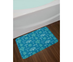 Algae Bubbles Waves Bath Mat