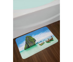 Rock in the Sea Coast Bath Mat