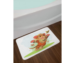 Cub with Butterflies Bath Mat