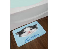 Furry Pink Nose Kitten Bath Mat