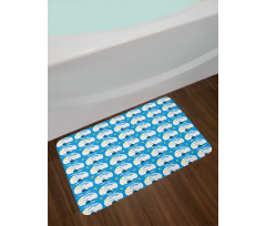 Sunrays Waves Clouds Circles Bath Mat