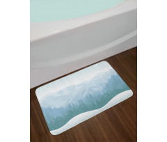 Mountains Winter Snowflake Bath Mat