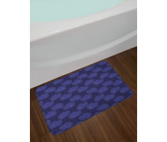 Zentangle Clouds Stars Graphic Bath Mat