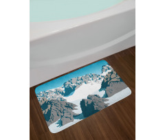 Winter Snow Covered Theme Bath Mat