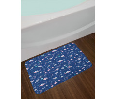 Galaxy Planets Stars Art Bath Mat