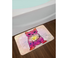 Retro Digital Robot Cat Bath Mat