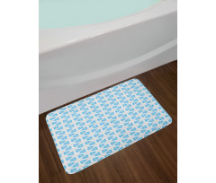 Tile Hexagons and Flowers Bath Mat