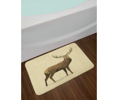 Geometric Deer Elk Graphic Bath Mat