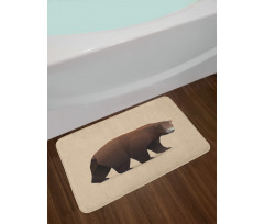 Modern Geometric Bear Art Bath Mat