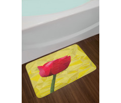 Geometric  Blooming Tulip Bath Mat