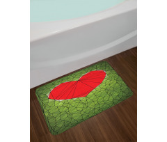 Geometric Mosaic Art Heart Bath Mat