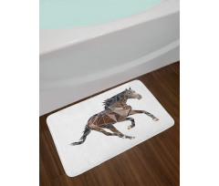 Brown Tones Triangle Horse Bath Mat