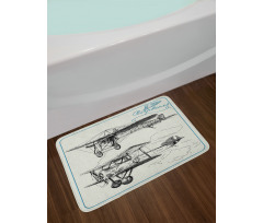 Aircraft Jets in Sky Bath Mat