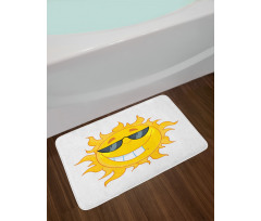 Cheerful Sun Smiling Bath Mat