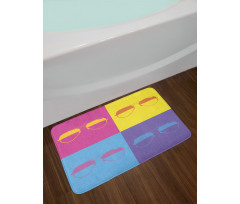 Retro Image Summer Items Bath Mat