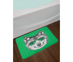 Exotic Wolf Portrait Bath Mat