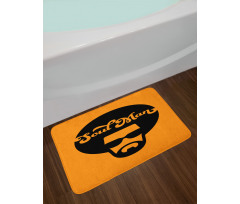 Retro Jazz Male in an Afro Bath Mat