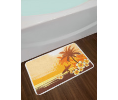 Surfer Tropical Landscape Bath Mat