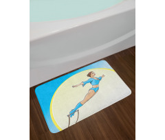 Woman Performing Trapeze Bath Mat