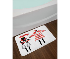 2 Moko Jumbies Silhouettes Bath Mat