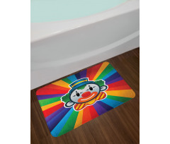 Clown Face Colorful Stripes Bath Mat