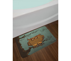 Tired Owl on Oak Tree Bath Mat