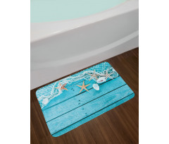 Nautical Shells and Net Bath Mat