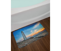 Lighthouse at Sunset Sea Bath Mat