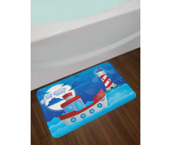 Nursery Ship Lighthouse Bath Mat