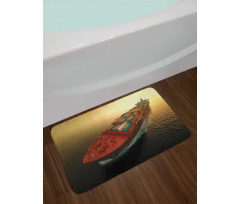 Container Ship at Sunrise Bath Mat