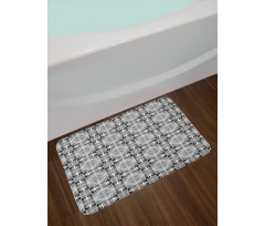 Concentric Shapes Squares Bath Mat