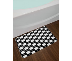 Monochrome Polygonal Grid Bath Mat