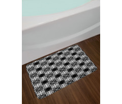 Artwork of Squares Stripes Bath Mat