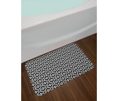 Geometric Flora Retro Art Bath Mat