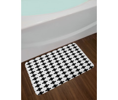 Dark Plus and White Squares Bath Mat