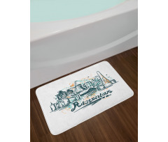 City Scenery Painting Bath Mat