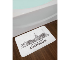 Netherlands City Skyline Bath Mat