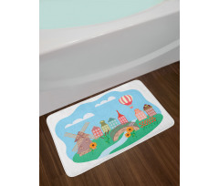 Windmill Rural Region Bath Mat