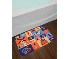 Squares Culture Items Bath Mat