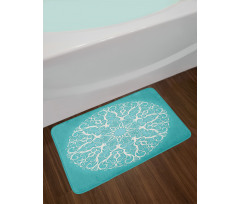 Symmetrical Floral Curves Bath Mat