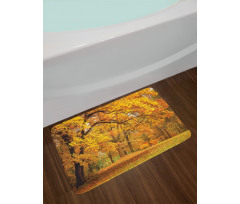 Fall Pale Maple Trees Bath Mat