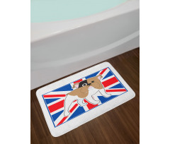 British Flag Illustration Bath Mat