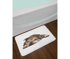 Single Hand Drawn Bulldog Bath Mat