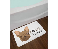 I Love My Frenchie Portrait Bath Mat