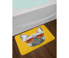 Funny Pet in Sunglasses Bath Mat