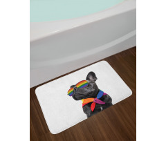 Proud Gay Pet Posing Funny Bath Mat