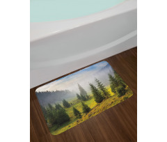 Green Trees on Meadow Bath Mat