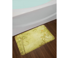 Branch and Bamboo Stems Bath Mat