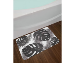 Monstera and Palm Leaves Bath Mat